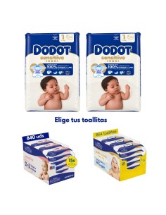Pack Dodot talla 1 232uds + Elige 2 cajas toallitas | Dodot - Nappy.es
