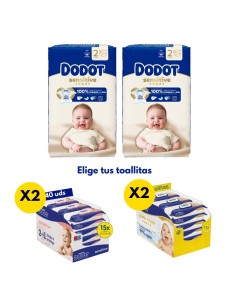 Pack Dodot talla 2 348uds + Elige 2 cajas toallitas | Dodot - Nappy.es