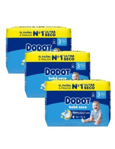 Dodot Bebé-Seco Talla 3 (558 uds) - Pack 3 Cajas | Nappy