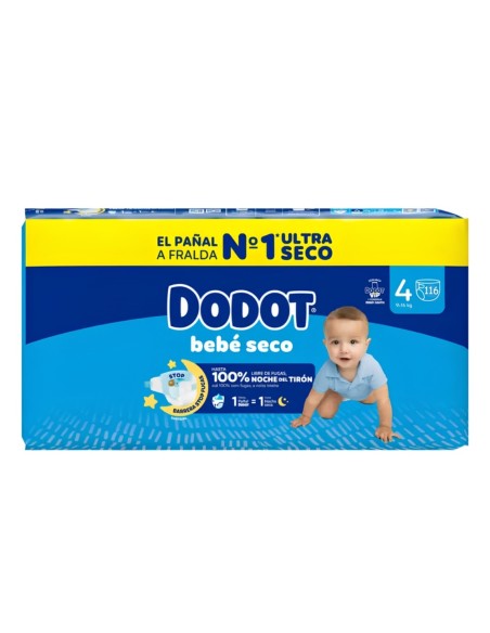 Pañales Dodot Bebé-Seco Talla 4 (9–14 kg) – Pack de 116 Uds