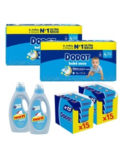 Pack 2 Talla 4 + 2 toallitas Etapas + 2 Norit | Dodot - Nappy.es