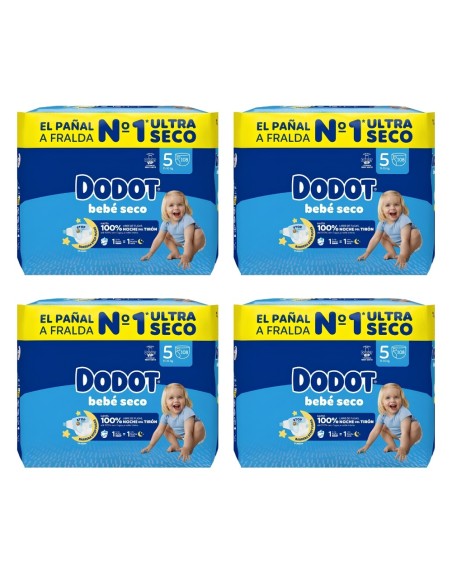 Pack Dodot 4 cajas Talla 5 Bebé‑Seco 432uds – en oferta