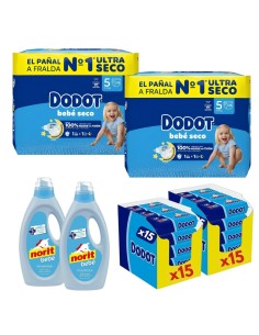 Pack 2 Talla 5 + 2 toallitas Etapas  + 2 Norit | Dodot - Nappy.es