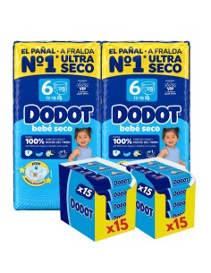 Pack Dodot 2 cajas talla 6 bebe seco con 192uds + 2 cajas toallitas Etapas | Dodot - Nappy.es