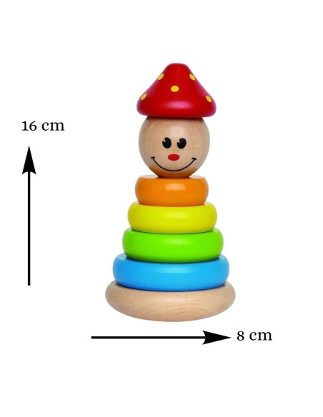 Juego Payaso Apilable de Madera 12M+ - Hape (Juguete Educativo para Bebés) | Nappy.es