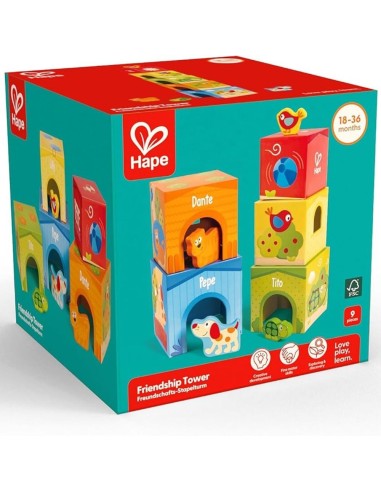 Cubos Apilables Pepe & Friends - Juguete Educativo de Madera