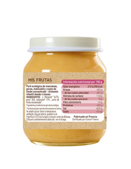 Pack 6 Tarritos Delicia de Frutas Ecológico Babybio +4M | Nappy.es