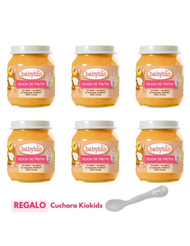 Pack 6 Tarritos Delicia de Frutas Ecológico Babybio +4M | Nappy.es
