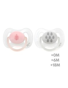 Set 2 Chupetes Ortodónticos Rosa y Gris | Kiokids - Nappy.es